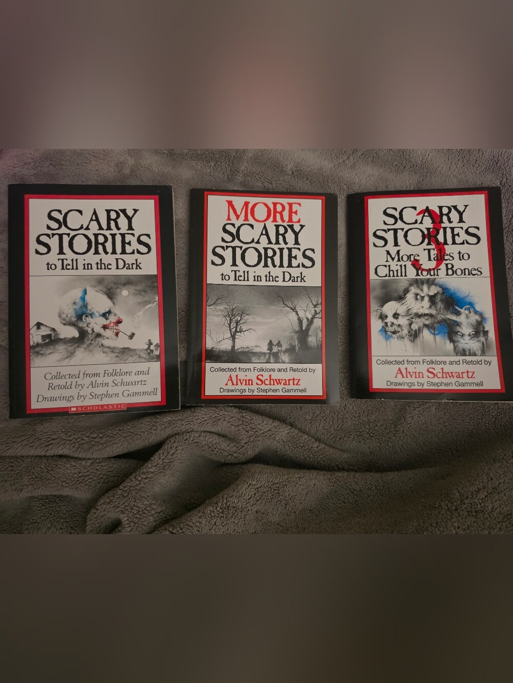 Scary Stories to Tell in the Dark trilogy by Alvin Schwartz